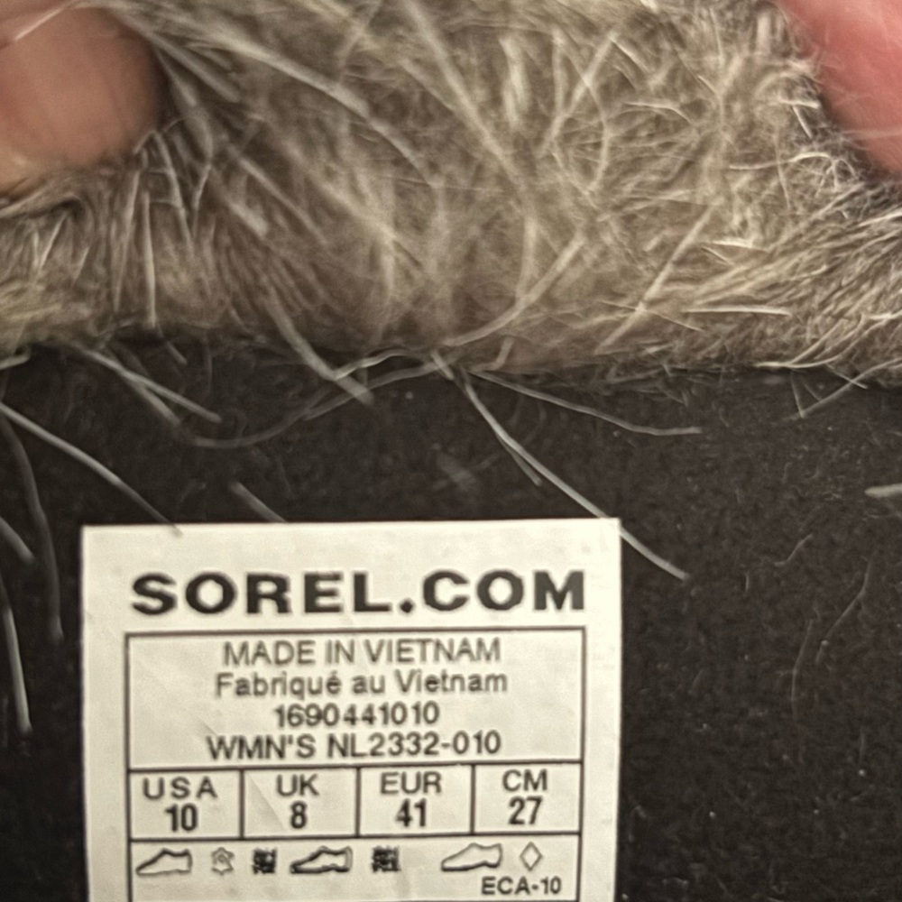 Sorel Black and Gray Winter Boots with Fur - Picture 2 of 8